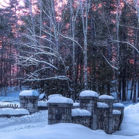 Lovely stone bridge in winter