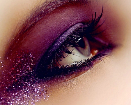 Eye - woman, glitter, purple, make-up, eye