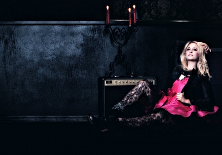 Candice Accola - woman, candle, actress, girl, tv series, the vampire diaries, black, pink, candice accola, blonde