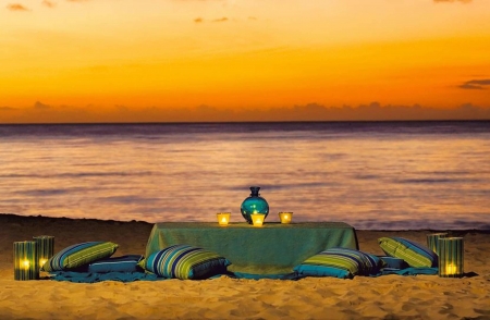 Romance - beach, ocean, evening, romance, sunset