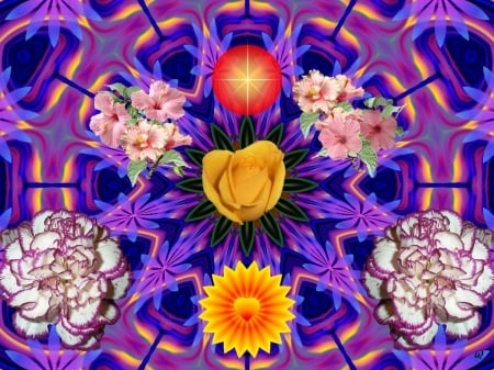 Flowers for U 1 - fractal, abstract, collage, 3d, eye candy