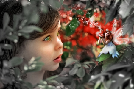 Wonders of the World - art, abstract, flowers, girl