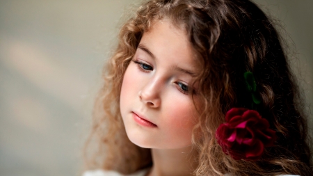 Cute Little Girl - girl, rose, portrait, photography