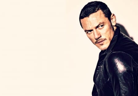 Luke Evans - white, black, luke evans, actor, man