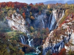 Plitvice Lake Waterfalls in Autumn, Crotia