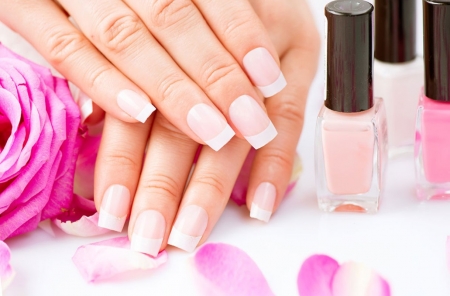 :) - hands, petals, nail polish, pink