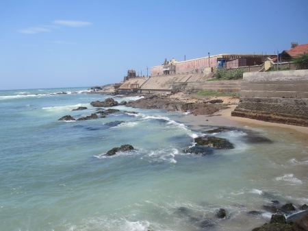 A TEMPLE AT SEA SHORE - KANYAKUMARI, ANCIENT, TEMPLE, INDIA