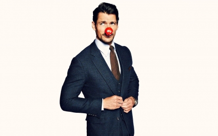 David Gandy - clown, white, costume, red, model, David Gandy, man