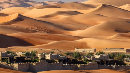 Desert City - city, dunes, sand, desert