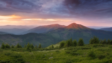 Splendor our planet - nature, mountains, trees, clouds