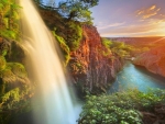 Waterfall At Sunrise