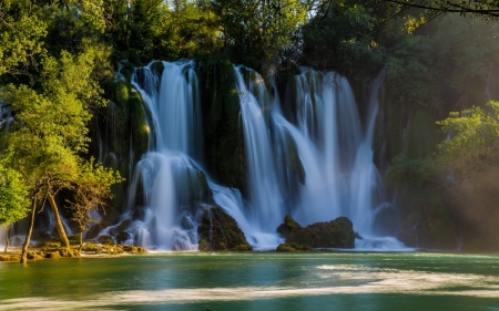 Kravice Falls, Bosnia-Hercegowina - cascade, water, trees, river