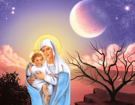 Carring the Divine Baby Jesus - christ, jesus, mary, mother, virgin