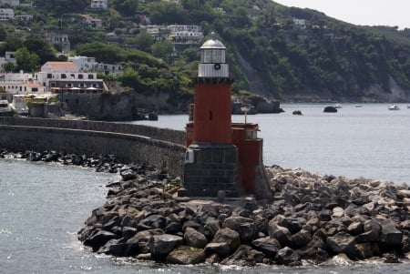 Lighthouse Port of Ischia - Islands, Nature, Lighthouses, Architecture, Sea