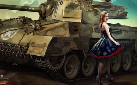 Girls in World of Tanks - girls, beauty, tanks, models, world