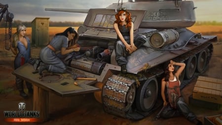 Girls in World of Tanks - girls, tanks, models, world