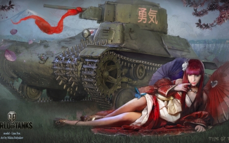 Girls in World of Tanks - girls, tanks, models, world