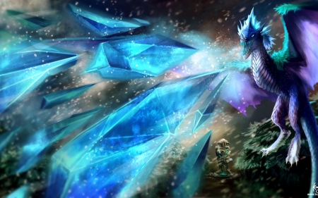 Auroth - dota 2, game, dragon, purple, blue, wings, the winter wyvern, auroth