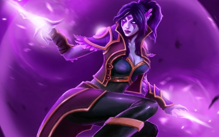 Lanaya - woman, girl, templar assassin, fantasy, dota 2, purple, game, pink, lanaya