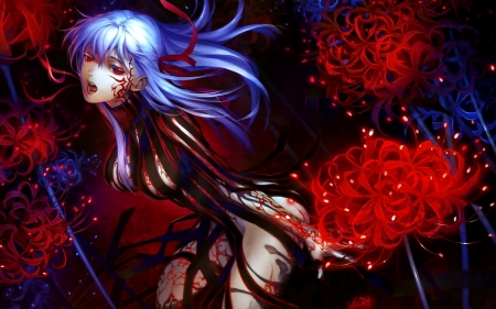 Drenched - anime, blood, dark, fantasy