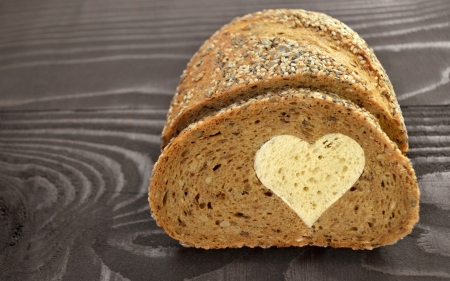 Bread - bread, heart, food, cute, simple