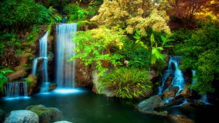 Forest fall - greenery, cascades, beautiful, creek, stream, forest, fall, nature, waterfall