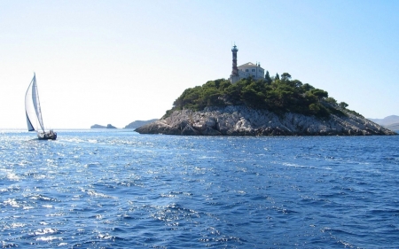 Water - nature, water, sail, tree