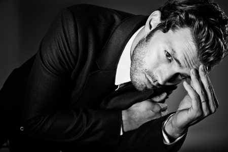 Jamie Dornan - white, man, actor, bw, black, jamie dornan