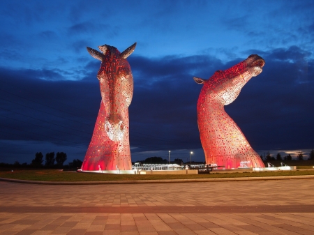 The Kelpies - Scotland - the kelpies, falkirk, scotland, sculpture