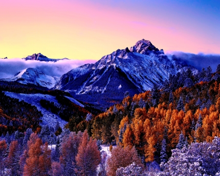 Mount Sneffles - nature, mountains, trees, snow