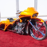 Yellow Harley Bagger