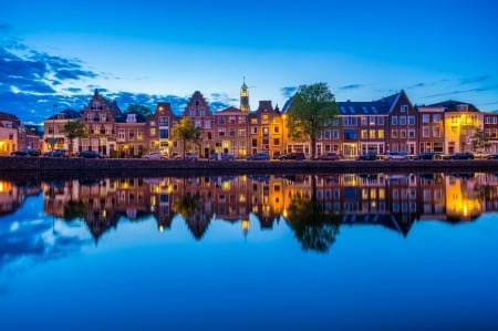 Haarlem, Netherlands - houses, reflection, beautiful, city, water, netherland, buildings, sea