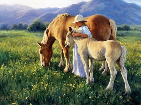  Madame and her horses - art, horse