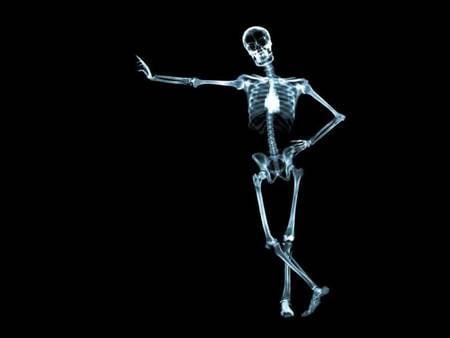 X-Ray Skeleton - bones, x-ray, man, skeleton, leaning