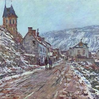 Street in VÃ©theuil in Winter by Monet