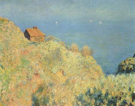 La maison du pÃªcheur Ã  Varengeville by Monet - colorful, museum, other, painting, cool, france, painter, painted, house, landscape, paris, colored, picture, beautiful, impressionist, colors, sea, monet, impressionism