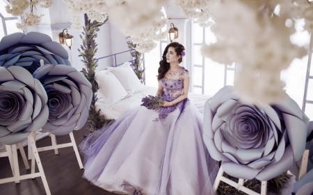 Purple Love - purple, girl, photo, dress