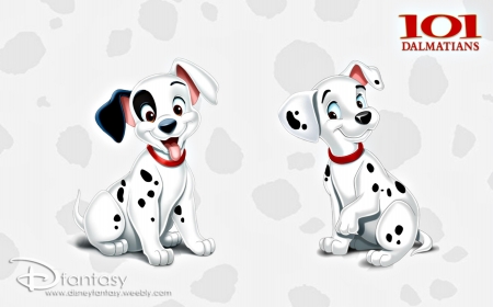 101 Dalmatians - 101 dalmatians, movie, puppy, spot, poster, white, dog, red, anime, disney