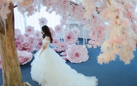 Bride - style, bride, flowers, girl