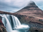 Waterfall and Kirkjufell Mountain, Iceland