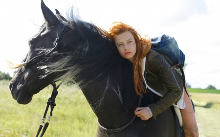 Zipp riding her horse - head, abigail, red, Zipporah