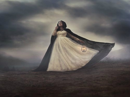 ~âœ¿ By Myself  âœ¿~ - girl, lantern, gloom, grey