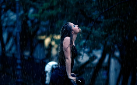 Feelin the rain - hairs, women, girl, model