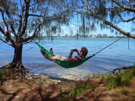 ~ Focus On The View ~ - trees, sea, view, hammock