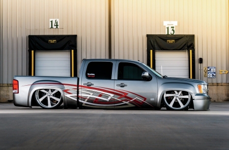 2008-Gmc-Sierra - Custom Wheels, Gray, Gmc, Slammed