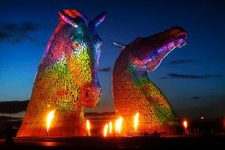 The Kelpies - Scotland - the kelpies, falkirk, sculptures, scotland