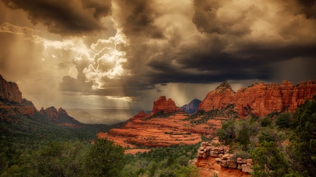 Splendor our planet - mountains, trees, nature, clouds