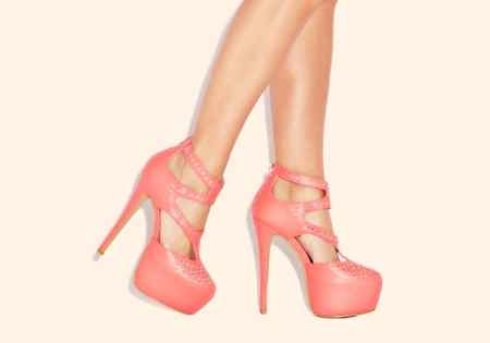 Stilettos - shoes, white, legs, pink, stilettos