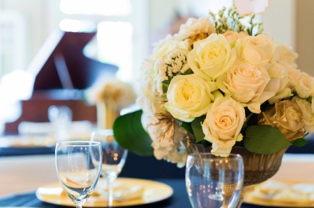 Still Life - roses, glasses, artwork, bouquet, wine, vase