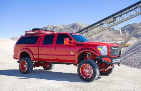 Custom-2015-Ford-F350 - red, 2015, lift, custom